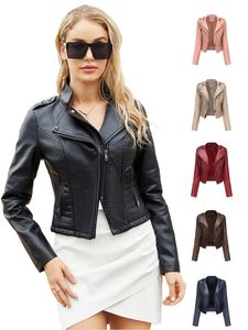 Manteau de veste en cuir pour femmes de créateur Femme Manteaux courts Style d'automne Slim pour Lady Veste en peau de mouton Soft feel Designer Manteau de luxe designer femme vestes C001