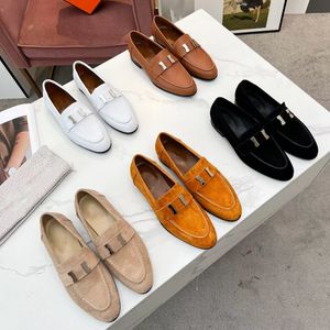 Designer dames loafers luxe designer schoenen lederen flats casual schoenen mode metalen speas schoen en klassieke dames dames kleding schoenen