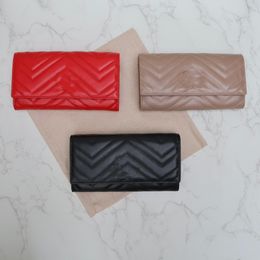 Designer Womens Long Wallet Cuir Ladies Long Wallet Multi Card Bags Metal Snap Fastener Zipper Pocket Clutch Bags Titulaire de la carte Metal Letter Purses Wallets
