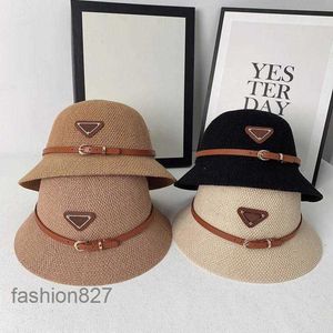 Designer dames luxe visser bucket hoed 4 kleur platte top stro hoed vrouwen grote randzon hoeden lente herfst reizen pluizige pet