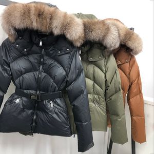 Chaquetas de plumón de diseñador para mujer con cuello de piel Chaqueta de invierno con capucha de marca francesa Brazaletes con letras bordadas Abrigos de abrigo de plumón para mujer