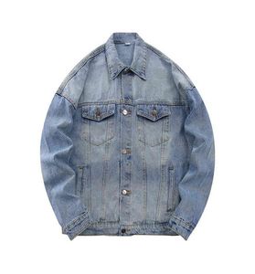 Designer dames heren jeans jassen uitloper jassen Jean lange mouw hip hop streetwear denim cowboy dames heren blauw patchwork zakken7444603