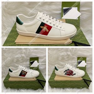 Designer dames herenschoenen Bee Ace sneakers lage vrijetijdsschoen sporttrainers slang tijger geborduurd wit groene strepen jogging vrouw prachtige zapato