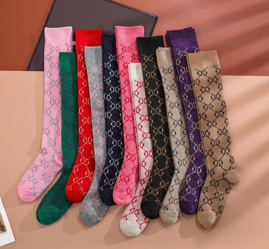 Дизайнерские женские мужские носки, роскошные носки с буквой G, модные уличные носки для пожилых людей, удобные носки до колен, верхние чулки