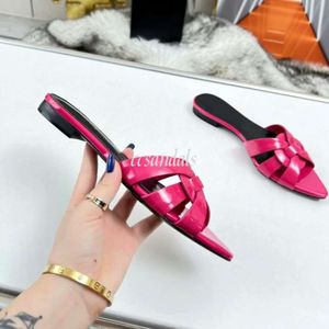 Designer dames puntige slippers zomers lederen flat casual sandalen hotel comfortabel zachte drag strand resort flats hoogwaardige lederen schoenveters doos