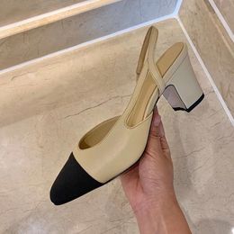 Designer Femmes Sandales Escarpins À Talons Hauts Baskets Chaussure De Mariage En Cuir Véritable Ouvert Sur Formelle Chunky Chaton Talon Slingbacks Chaussures Habillées Sandales