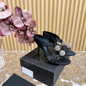 Designer Womens Sandals talons chaussures Party Fashion Water Diamond Ball Type Dance Shoe Nouveau Sexy Super 11cm Lady Wedding Metal Belt Back Black Red High Heel