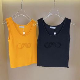 Bijgesneden vrouwen tanktops gebreide vrouwen singlet luxe designer tanks elegante sportieve casual singlets