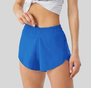 Designer Femmes Shorts Yoga Fit Zipper Pocket High Rise Quick Dry Femmes Train Lululemen Court Style Lâche Respirant o 23ss11/523