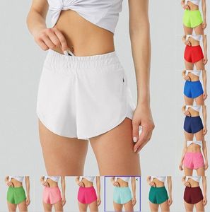 Designer dames shorts lu yoga fit rits pocket hoogbouw snel droge vrouwen trainen lululemens korte losse stijl ademend stijl