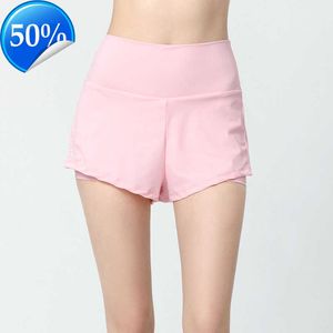 Pantalones cortos de diseñador para mujer Lulus Pantalones cortos para correr de secado rápido para mujer Batido de fresa Mujeres Outdoorl Deportivo Antideslumbrante Forro Legings2ESSESS