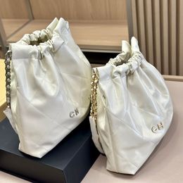 Designer Womens Shoulder Bag 22 Garbage Bag Shopping Bags 30cm Leather Diamond Plaid Gold Silver Hardware Boucle en métal Fourre-tout Bandoulière Sacoche Purse Sacs de voyage