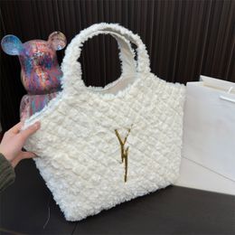 Sac à bandoulière de styliste pour femmes, sac à main en laine avec lettres, fourre-tout de grande capacité, sac de luxe à la mode, sacs à bandoulière de voyage