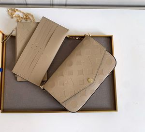 Diseñador para mujer bolso de hombro de lujo Pochette Felicie bolsos en relieve letras de flores Empreinte cuero mini cadena bolsas de maquillaje señoras bolsos de moda embrague # 276e