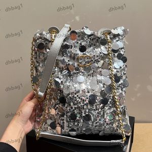 Designer Femmes Sac à Bandoulière Super Flash Sequin Matelasse Chaîne Sac Bandoulière Matériel Métal C Boucle Sweet Princess Sacs Sacs De Voyage Grande Capacité Sac À Main 31cm