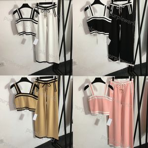 Diseñador de ropa deportiva para mujer Moda Chaleco sin mangas de dos piezas Camiseta Pantalones Traje de jogging de verano Traje de jersey 4 colores