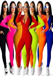 Designer Womens Sportswear Pink Tracksuit Long Mancheve Veste Pantalon Swegy Legging 2 pièces Setfits BodyCon Sports8339424