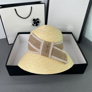 Designer dames strohoed zomer cap campaniform tophoeden mannen mode emmer hoed tuin dame caps