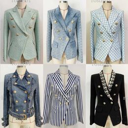 Diseñador Trajes para mujeres para hombres Blazers Spring Otoño Invierno Cubo casual Denim Styles Slim Stripes Patrón de cuadros Jeans