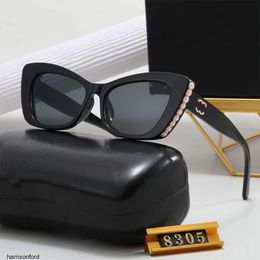 Gafas de sol para mujeres de diseño Fashion Cateye Gafas de sol Pearl Casual Goggle 6 Colors