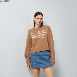 Designer Damessweater Ronde hals Gebreid Letterlogo Jacquard Korte snit Zuivere wol Top T-shirt Outdoor Street Hoge kwaliteit hoodie