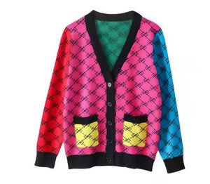 Diseñador para mujer suéteres ropa de lujo suéter para mujer para suéteres de diseñador casual punto contraste color manga larga otoño moda clásico damas collar algodón Co