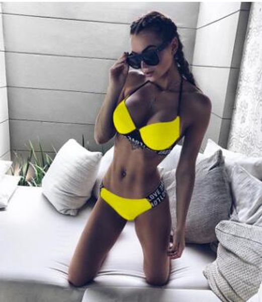 Diseñador Traje de baño para mujer Bikini Mujer Diseñador Traje de baño Carta de amor Bikinis Conjunto Leopardo Cebra Maillot De Bain Traje de baño sexy Traje Da Bagno Donna Traje de baño B544