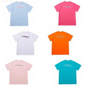 Designer Womens T Shirt Classique Candy couleur Trendy Macarons Wave Tees Casual Summer Short Sleeve Mens Tops Ins Hot