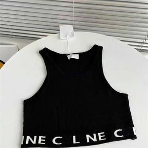 Designer Womens Tank CEL TOPS T-shirts Summer Femmes Tops Tees Top Brodery Sexy Off Black Casual Sans manches Backless Top Shirts Solid Stripe Colon