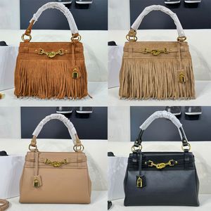 Diseñador para mujer Teen Conti Totes Moda Bolsos de hombro Bolsos de gamuza de cuero Borlas