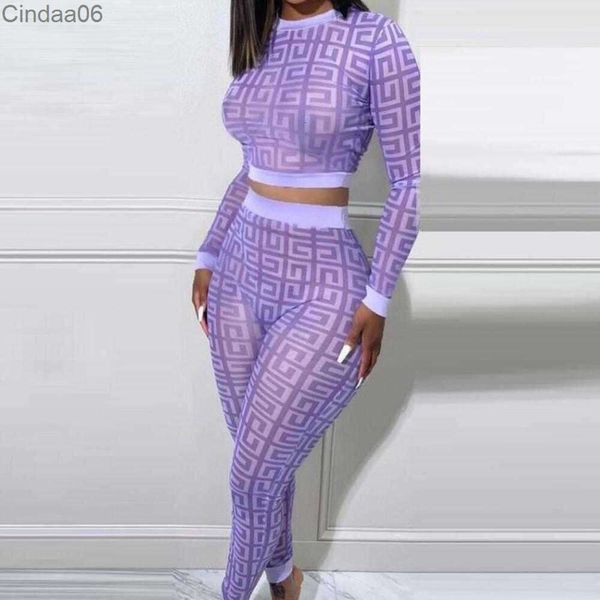 Designer Femmes Survêtement Wo Peice Ensemble Automne Printemps 2 Pièces Lettre Motif Ensembles Assortis Sexy Fête D'anniversaire Tenues Festival Vêtements De Vacances