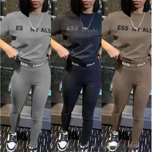 Designer Dames Tracksuits Silmbroeken Pak Twee stukken Jogger Set 2024 Nieuwe letters Gedrukte panty's met korte mouwen Sweatsuits 3 Colors Fashion Clothing 54647