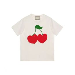 Designer femmes t-shirt col rond coton fraise banane fruits lettrage haute qualité hommes à manches courtes lâche sports décontractés en plein air femmes t-shirts