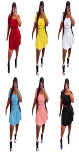 Designer Femmes Deux pièces Jupe plissée Set Fiisure Plus Taille pour femmes Vêtements Summer Sports Outfits S5XL8997620