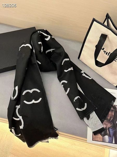 Diseñador Flecos de lana Bufandas Top Súper Cachemira de doble cara Bufanda pura para mujer para hombre Para mujer Tejidos avanzados suaves Estilo de rejilla de lujo Mantón largo estampado