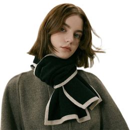 Designer Laine Écharpe Femmes De Luxe Hiver Tricot Cachemire Épais Tête Wraps Doux Patchwork Chaud Foulards Châles Echarpe Femme Hiver 240123