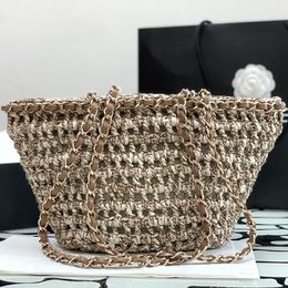 Sac tissé de designer Sac fourre-tout Sac à main à bandoulière Luxe 10A Sac à provisions en cuir véritable 36CM Sac de soirée de réplication de niveau supérieur avec boîte CH053