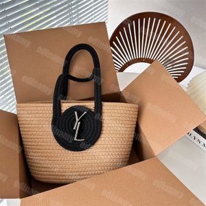 Bolso de mano tejido de diseñador para mujer, bolsos de playa, bolso con decoración de letras a la moda, bolso de hombro Hobo, bolso de compras abierto de lujo para hombre