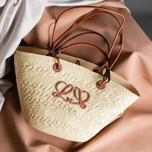 Ontwerper geweven tote strand rattan stro portemonnee w schouder casual grote boodschappentas portemonnee capaciteit rieten vrouwen panier palm bladeren dame crossbody