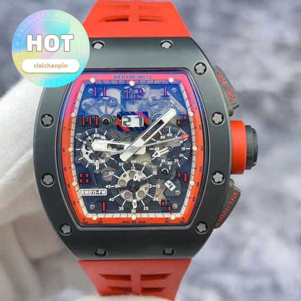 Diseñador Mundial RM RM WRISTWATCH RM011-FM Midnight Fire Limited Edition 88 Color negro y rojo Hollowed RM011