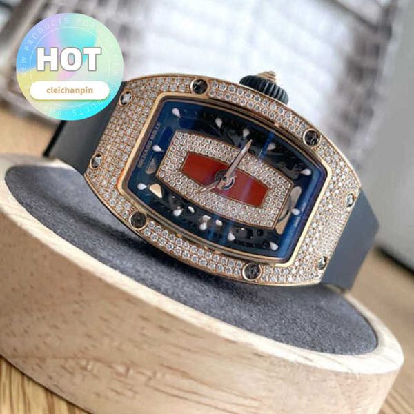 Designer Wrist Watch RM Wristwatch RM07-01 Femme RM0701 Red Lip Sky Star Red Gold Diamond Business Casual
