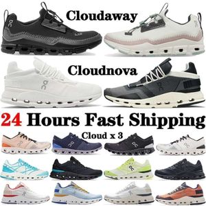 Designer x On Shoes 3 Cloudnova Form Z5 Cloudaway hommes femmes baskets de créateurs suisses Almond Ash Triple White Black Cyan Eclipse Rose mode Sports Tra