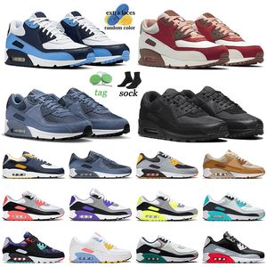 nike air max 90 airmax off white Chaussures de course de coussin de jogging en plein air pour hommes femmes Bred Fossil Stone Signal Blue Trainers Sneakers