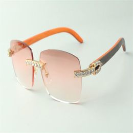 Lunettes de soleil diamant Designer XL 3524025 avec lunettes à branches en bois orange Direct s taille 18-135mm313C