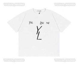 Designer xury ysls classique t-shirt hommes et femmes lettres hip hop impression haut été respirant haute rue coton lâche tee5540688