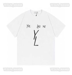 Designer xury ysls classique t-shirt hommes et femmes lettres hip hop impression haut été respirant haute rue coton lâche tee2186943