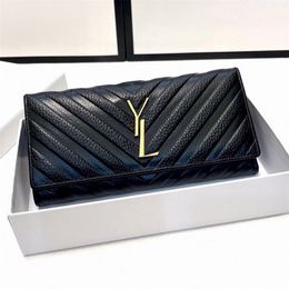 Designer Y Vrouw Portefeuilles Luxe Lange Kaarthouders Stijlen Mode Clutch Zwarte Kaarthouders Merk Lady Fannypack Leren Portemonnees Kaarthouders