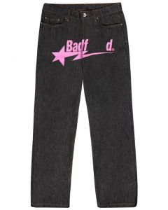 designer y2k heren jeans hiphop letterprint zwarte broek heren damesmode casual rock wijde pijpen broek streetwear