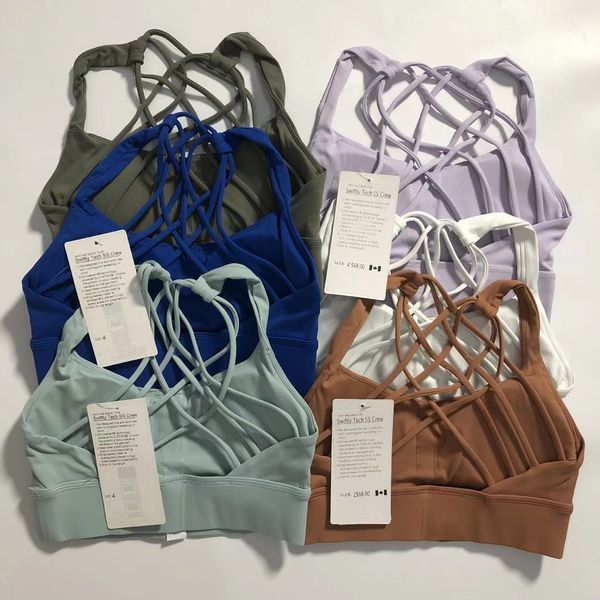 Chars de yoga de créateur tops gym tissu choc sportif sportif réservoir de femmes alignement le soutien-gorge serré nu coulant