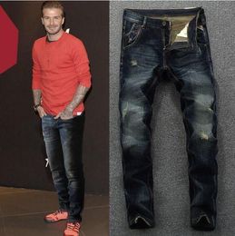 Designer jeune Jeans Distressed Ripped Biker Slim Fit Moto Denim Pour Hommes Mode De Luxe jean Mans Pantalon
